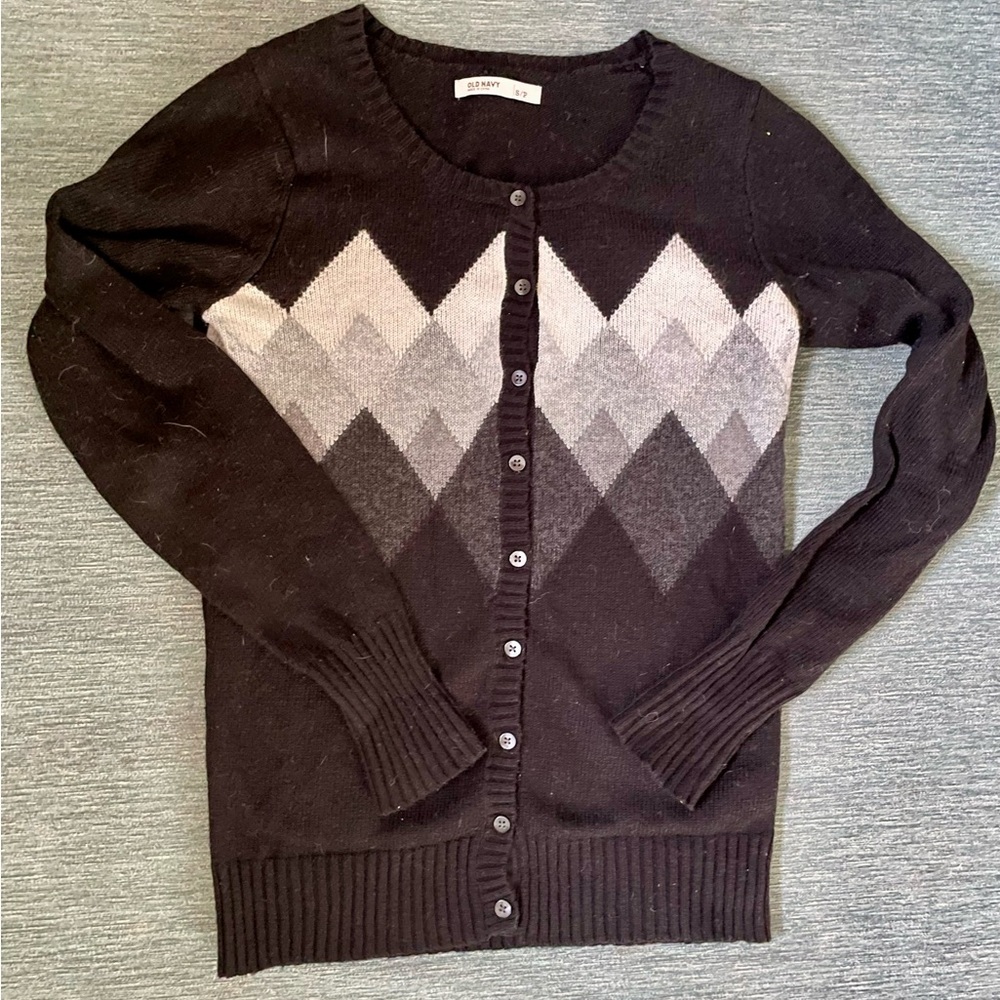 Old Navy Argyle Cardigan Sweater Size Small